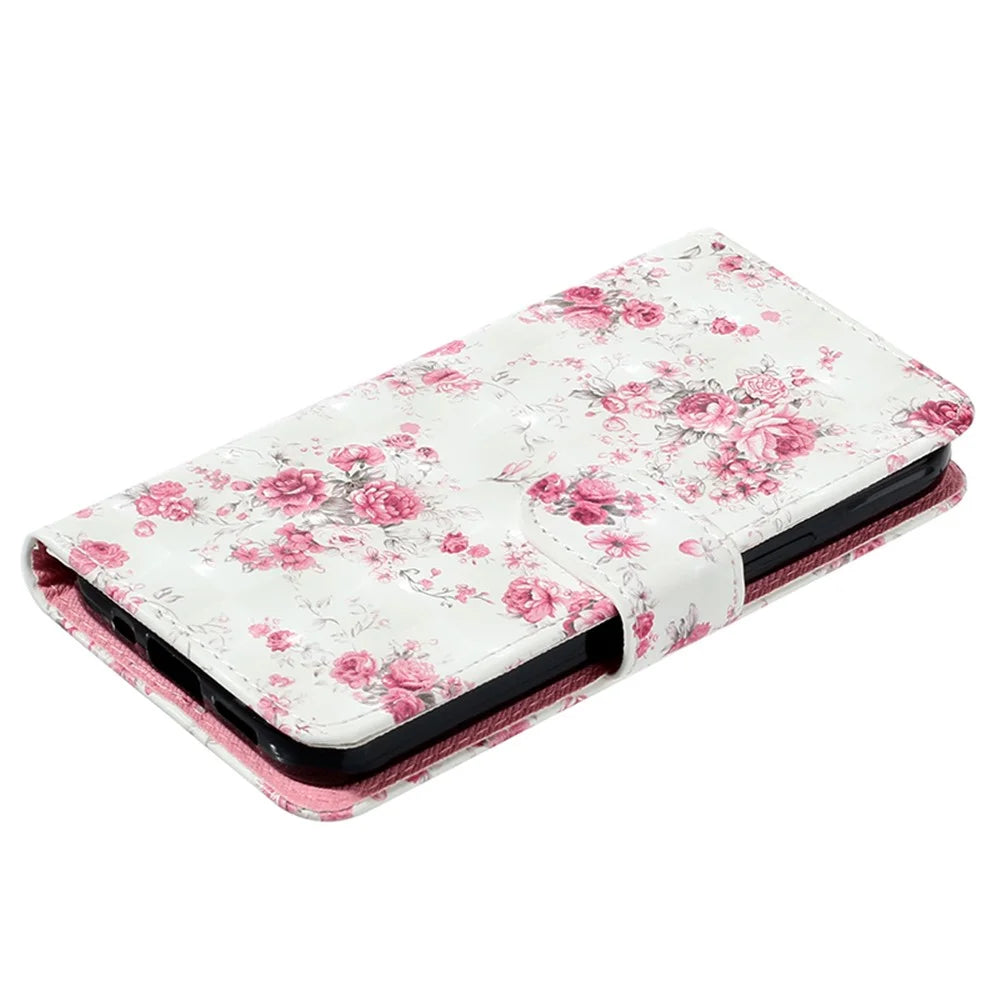 For Samsung Galaxy S24+ Case 3D Pattern Printing Anti-Drop Wallet Leather Phone Cover - Roses - 4
