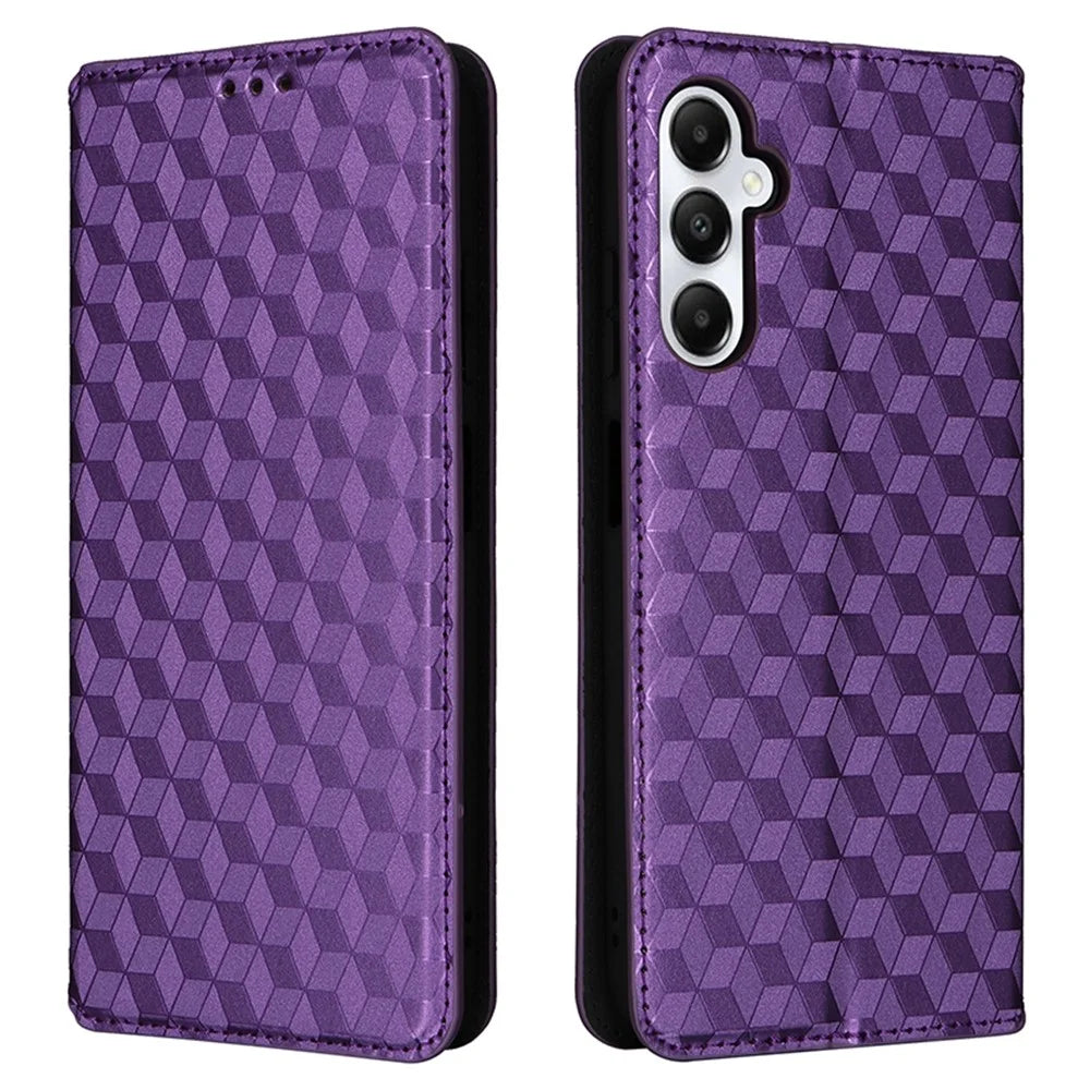 For Samsung Galaxy A05s 4G / M14 4G Case Magnetic Closing Leather Wallet Cover - Purple - 1