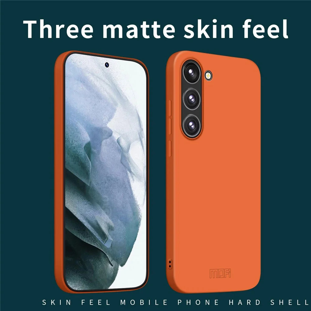 MOFI JK Qin Series For Samsung Galaxy S23 Case Matte Skin-touch Phone Cover - Orange - 2