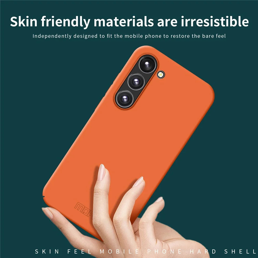 MOFI JK Qin Series For Samsung Galaxy S23 Case Matte Skin-touch Phone Cover - Orange - 3