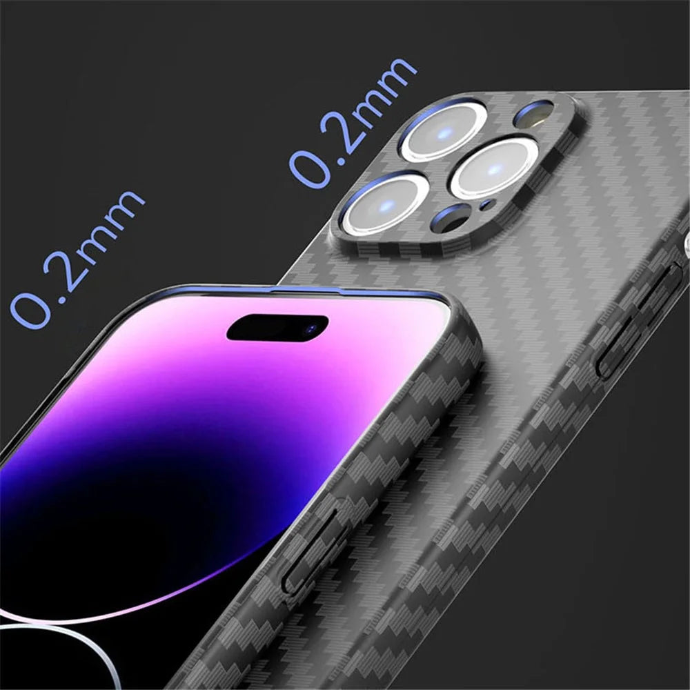 For iPhone 14 Pro Max Case Carbon Fiber Texture Hard PC Anti-drop Phone Cover - Black+Green - 4
