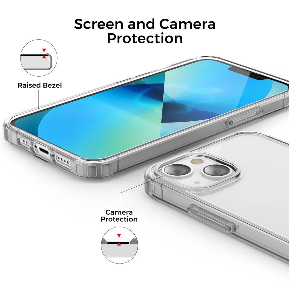 AHASTYLE PC06-N For iPhone 15 Protective Cover Clear PC+TPU Phone Case - Transparent - 3