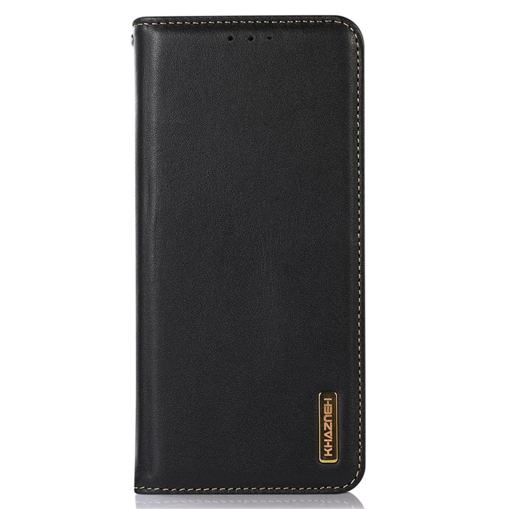KHAZNEH For Samsung Galaxy S24 Ultra Case Nappa Texture RFID Blocking Phone Wallet Cover - Black - 6