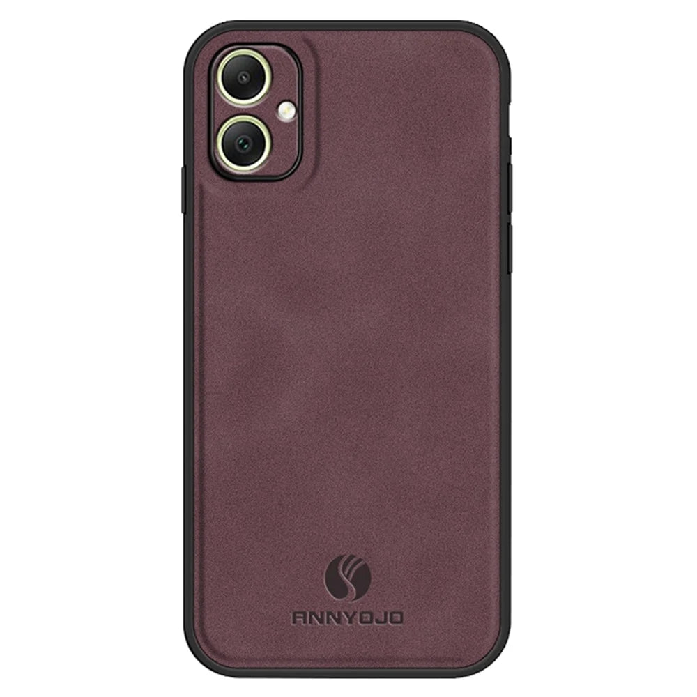 ANNYOJO For Samsung Galaxy A05 4G Case PU Leather+PC+TPU Mobile Phone Back Cover - Wine Red - 1