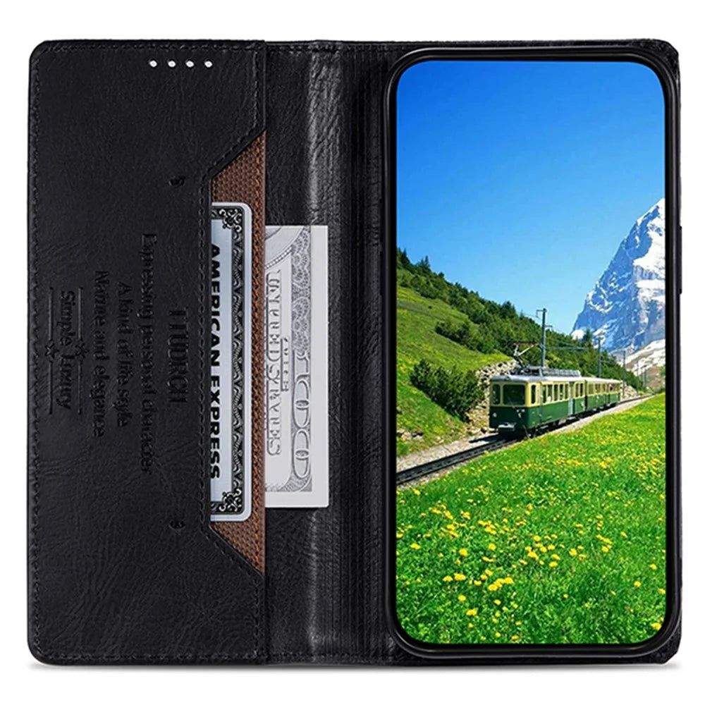 TTUDRCH Style 007 For Samsung Galaxy S24+ Case PU Leather RFID Blocking Phone Cover - Black - 2