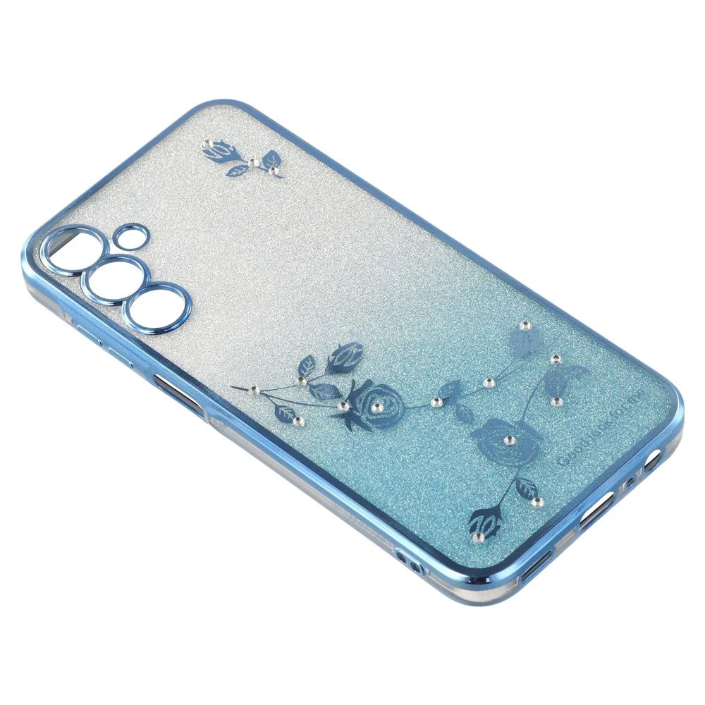 KADEM For Samsung Galaxy A54 5G Shockproof Phone Case TPU Glitter Phone Cover with Strap - Blue - 4