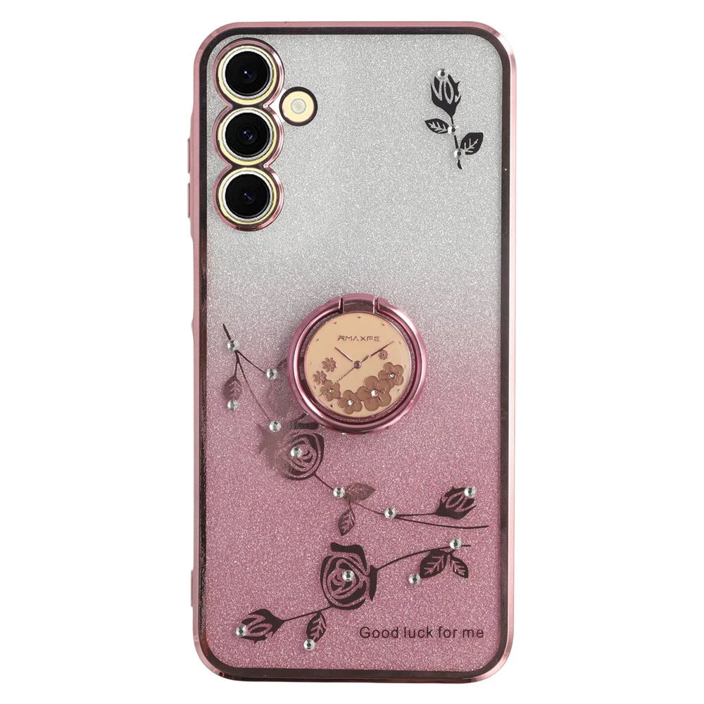KADEM For Samsung Galaxy A14 5G / 4G Cover Ring Kickstand Anti-drop TPU Phone Case - Rose Gold - 1