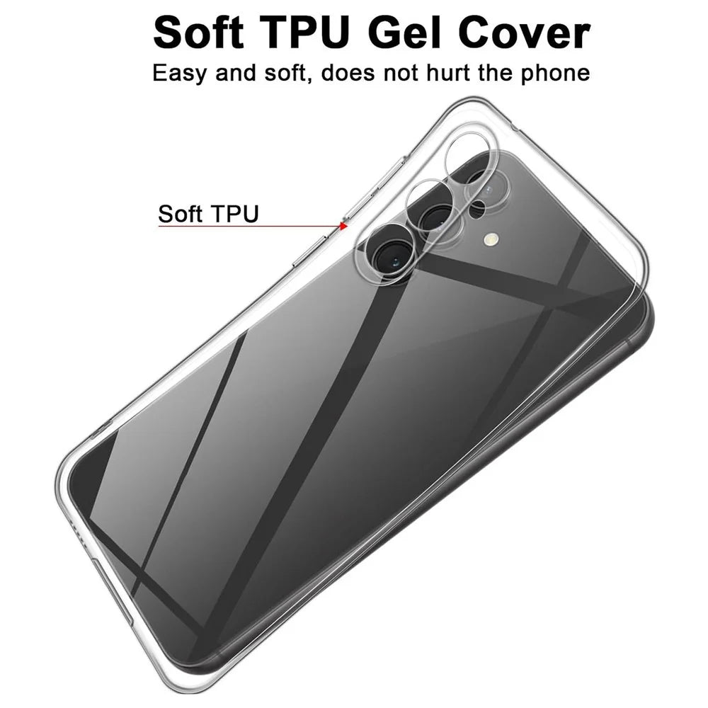 For Samsung Galaxy S23 FE Clear Case Anti-fingerprint TPU Phone Back Cover - 4