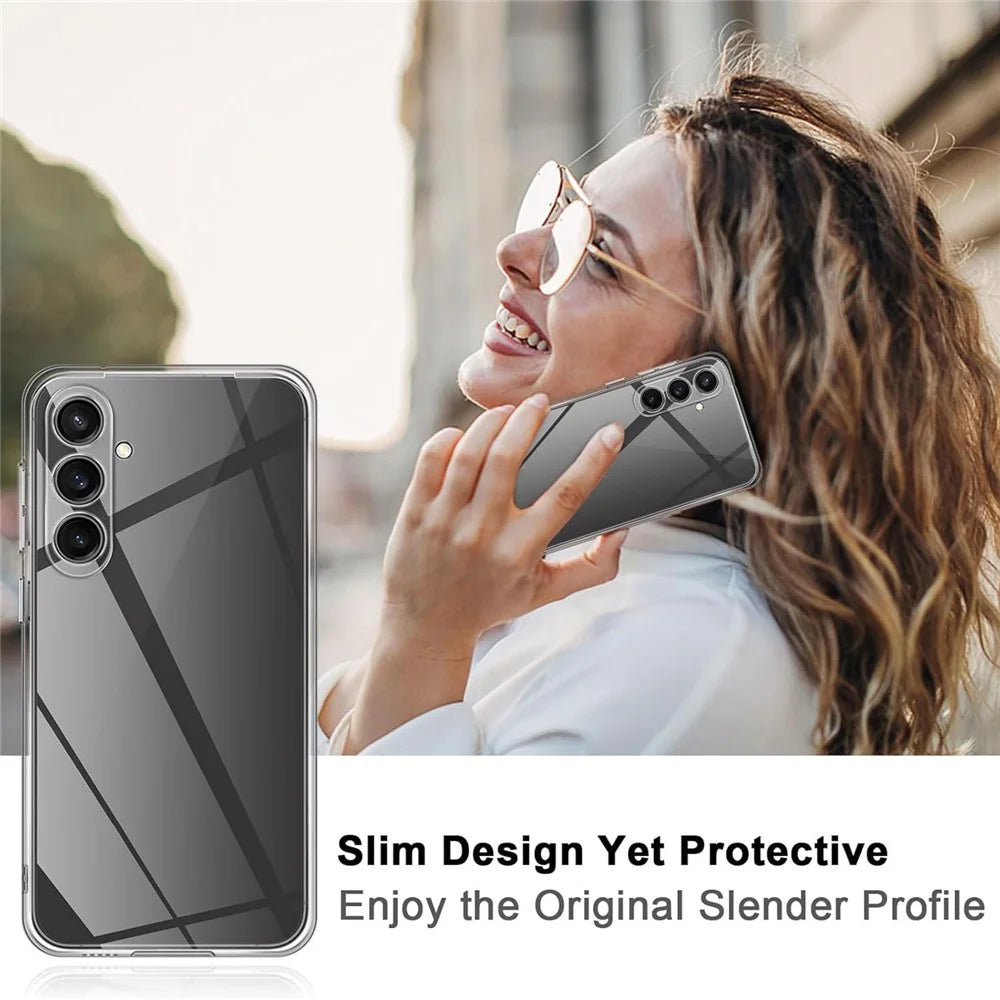 For Samsung Galaxy S23 FE Clear Case Anti-fingerprint TPU Phone Back Cover - 5