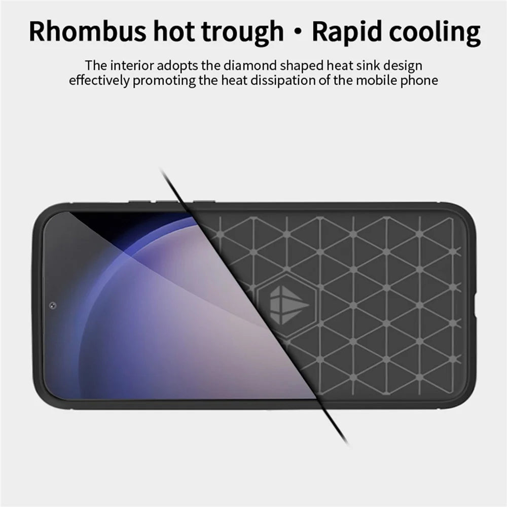MOFI JK TPU Series-1 For Samsung Galaxy S24 Carbon Fiber Texture Slim-Fit Case TPU Cell Phone Cover - Black - 6