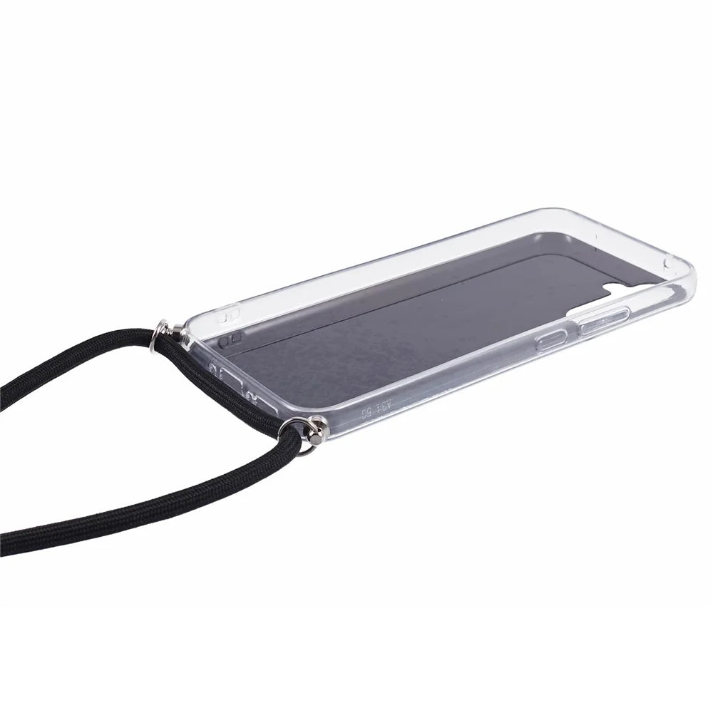 AW Series for Samsung Galaxy A54 5G Case TPU Epoxy Shiny Sparker Shell with Lanyard - Black - 4
