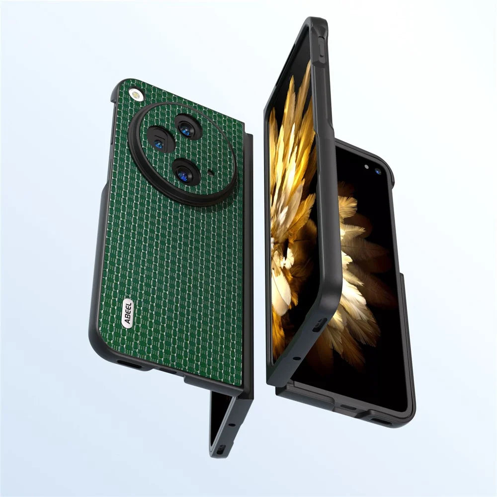 ABEEL For Oppo Find N3 5G / OnePlus Open Case Luxury Texture Anti-slip Phone Back Cover - Green - 4