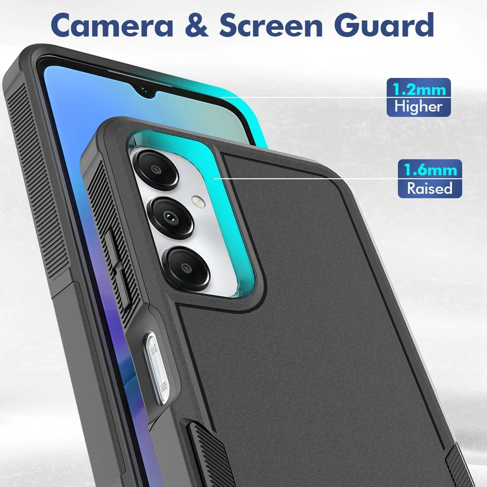 Anti-Drop Phone Case for Samsung Galaxy A05s 4G Case Hard PC+Soft TPU Shockproof Phone Cover - Black - 3