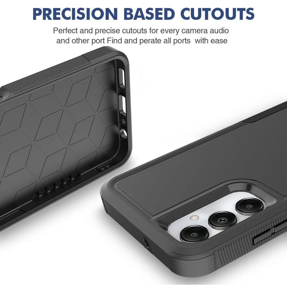 Anti-Drop Phone Case for Samsung Galaxy A05s 4G Case Hard PC+Soft TPU Shockproof Phone Cover - Black - 5