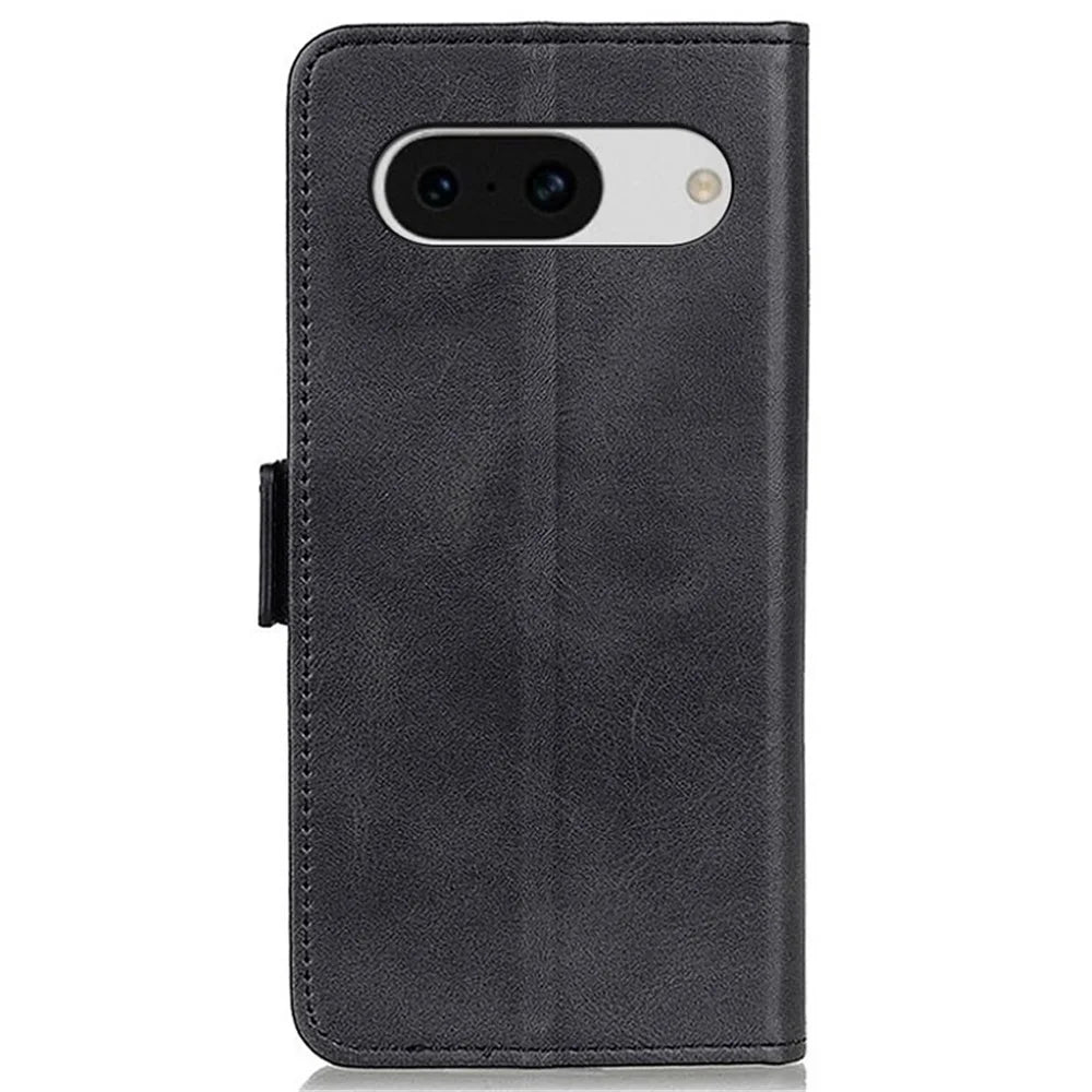 For Google Pixel 8a Case Slim-fit Stand Phone Cover TPU +PU Leather Wallet - Black - 6