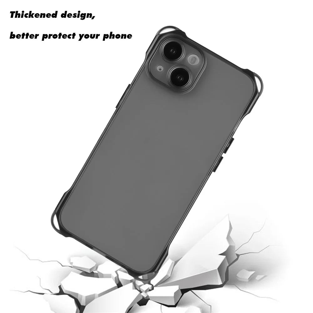 For iPhone 13 Case Reinforced Corners TPU Phone Cover - Black - 2