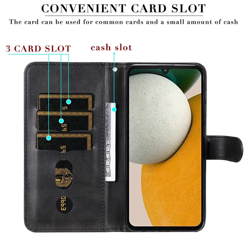 For Samsung Galaxy S24 Case Zipper Pocket  Flip PU Leather Protective Cover - Black - 7