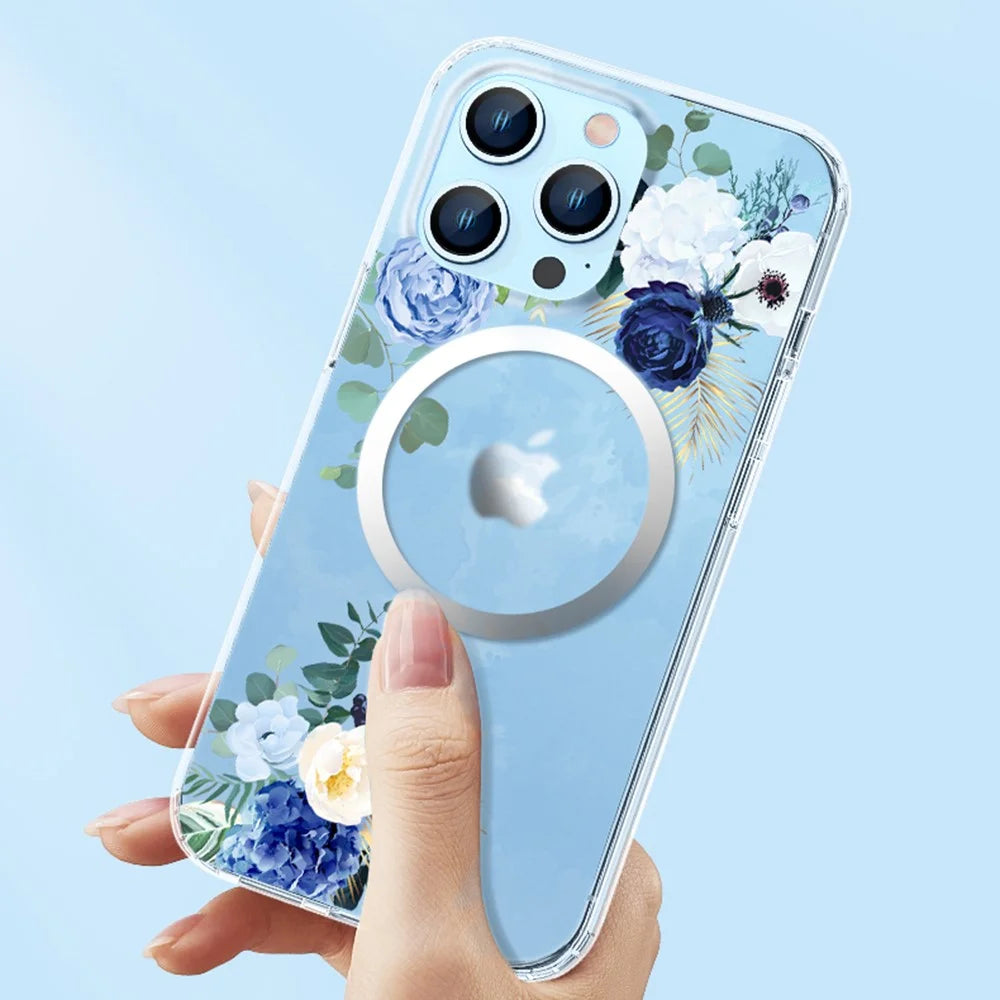 Flower Series for iPhone 15 Pro Case Compatible with Magsafe Matte Phone Cover - Chrysanthemum - 5