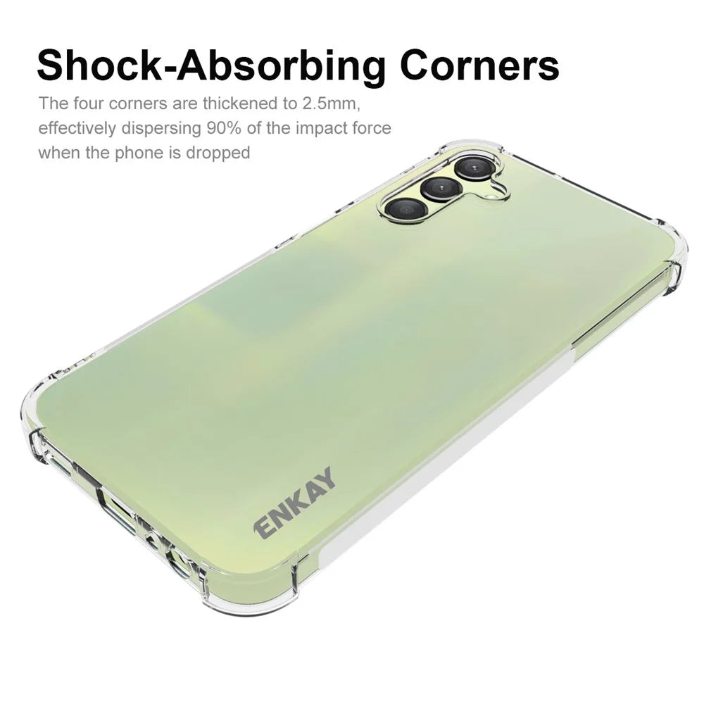 ENKAY HAT PRINCE For Samsung Galaxy A15 5G TPU Phone Case Clear Anti-slip Strip Edge Phone Cover Shell - 2