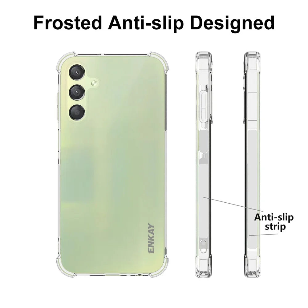 ENKAY HAT PRINCE For Samsung Galaxy A15 5G TPU Phone Case Clear Anti-slip Strip Edge Phone Cover Shell - 4