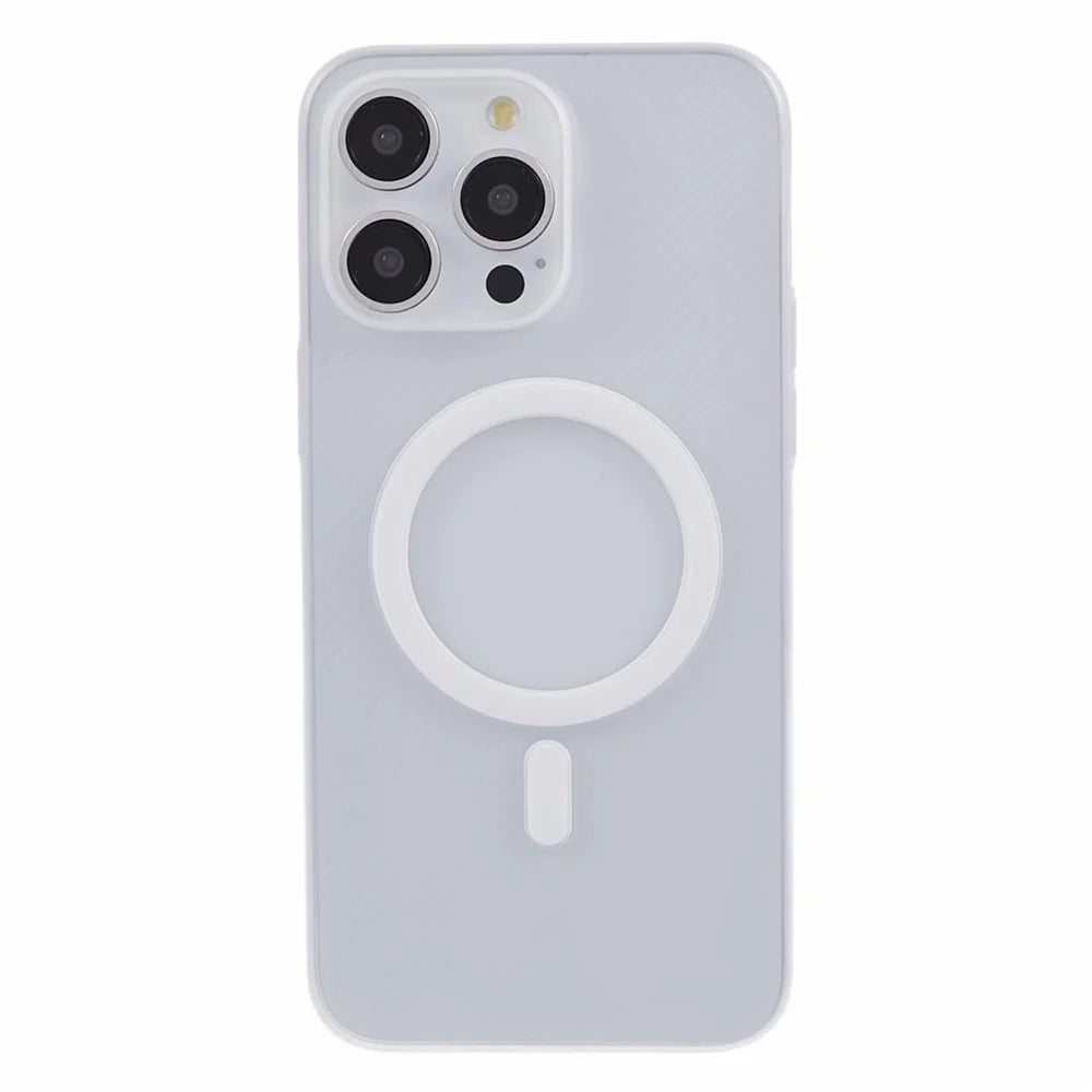 For iPhone 15 Pro Case Compatible with MagSafe Ultra Thin Non-slip Stripe PC Phone Cover - Transparent - 3