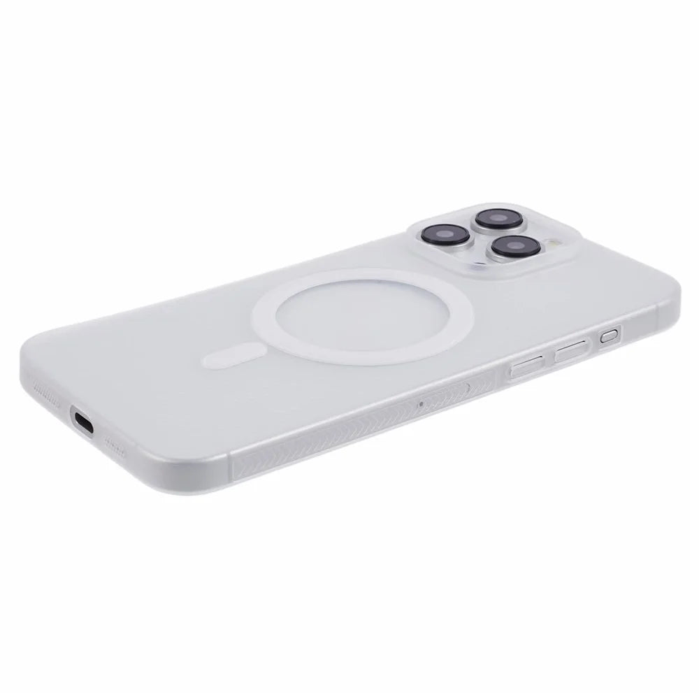For iPhone 15 Pro Case Compatible with MagSafe Ultra Thin Non-slip Stripe PC Phone Cover - Transparent - 5
