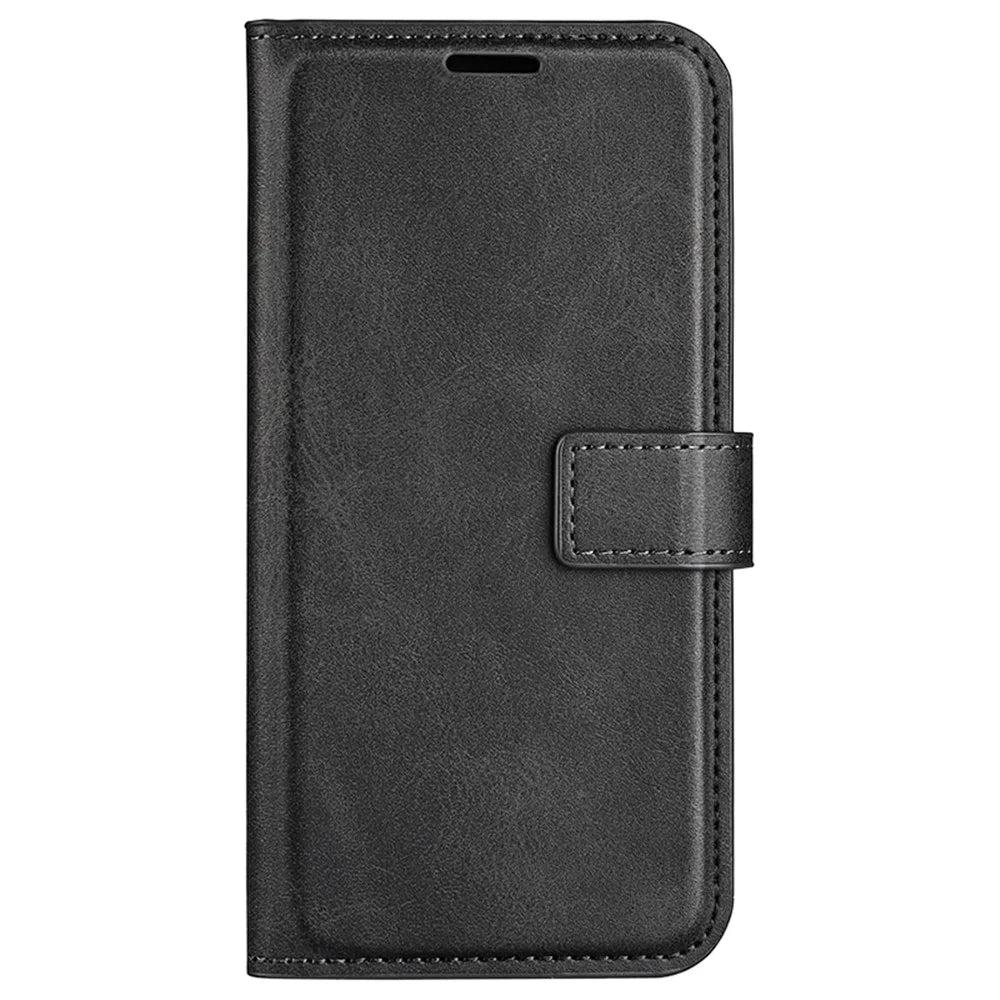 For Samsung Galaxy S24 Case PU Leather Calf Texture Full Protective Phone Cover - Black - 7