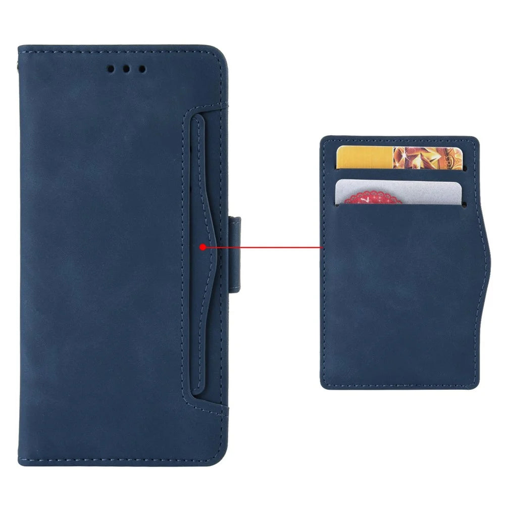 For Infinix Zero 30 4G X6731B Case Anti-Drop PU Leather Wallet Phone Cover with Multiple Card Slots - Blue - 2