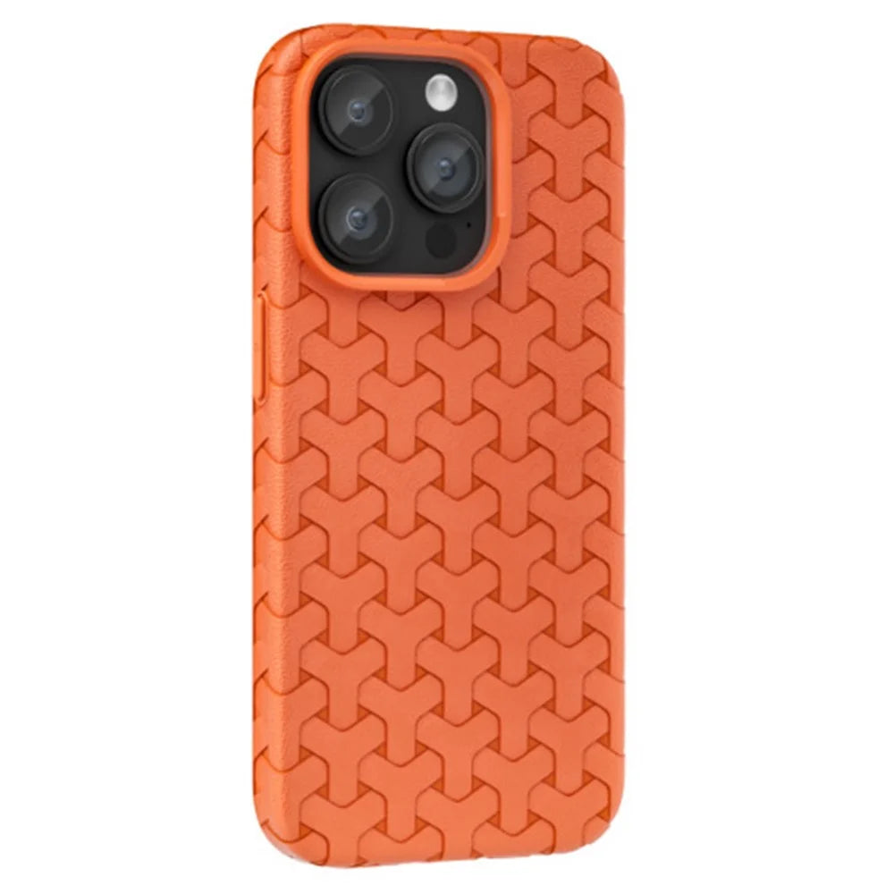 For iPhone 13 Pro Max 6.7 inch TPU Case 3D Textured Surface Anti-drop Phone Cover - Orange - 1