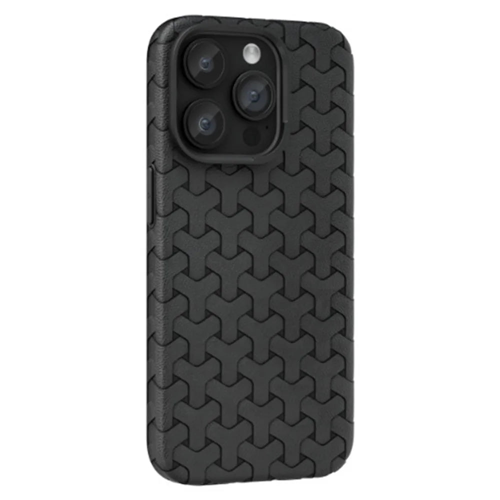 For iPhone 13 Pro 6.1 inch Case Anti-scratch TPU 3D Dog Teeth Texture Phone Cover - Black - 1