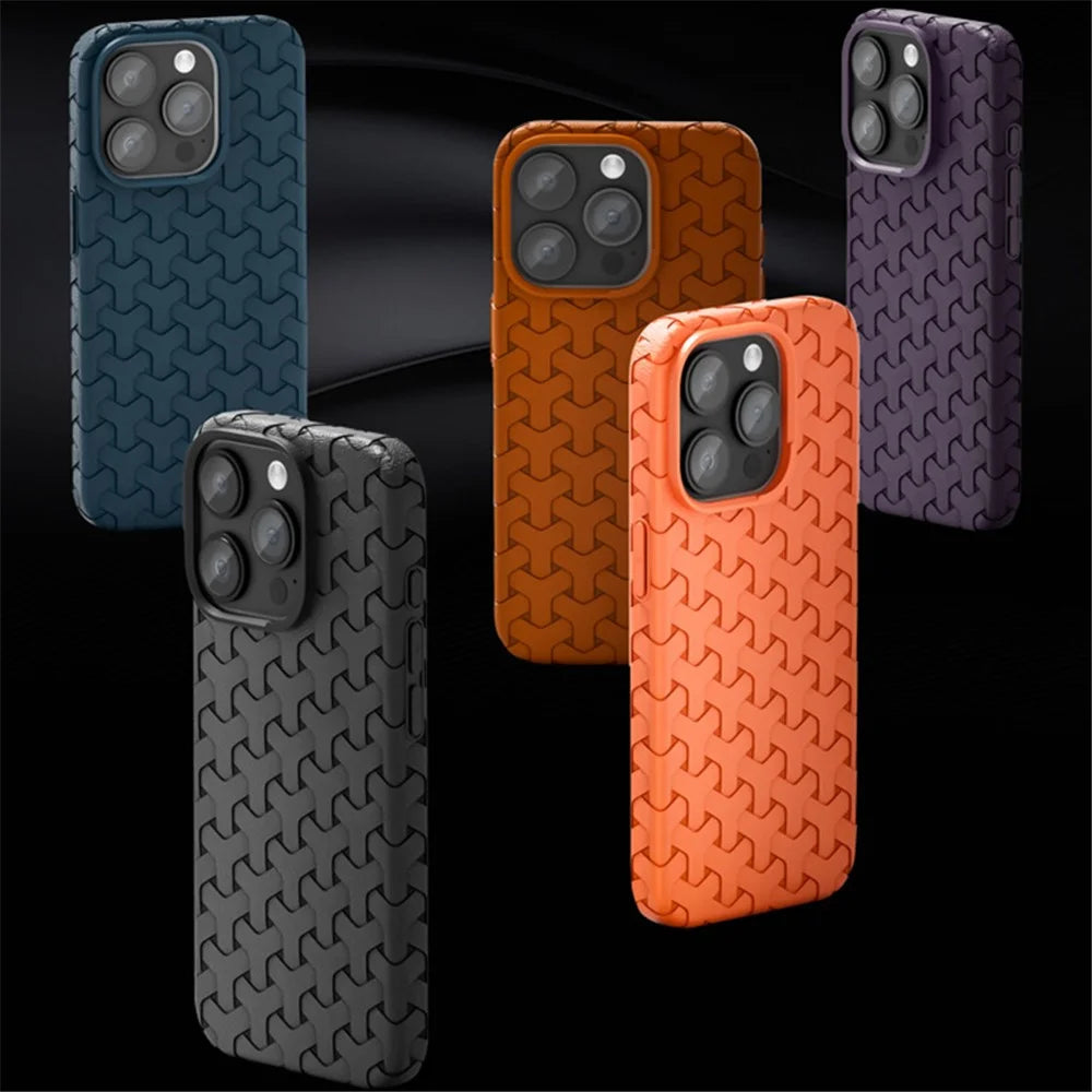 For iPhone 14 Pro Case 3D Textured Surface TPU Drop-proof Cell Phone Cover - Black - 6