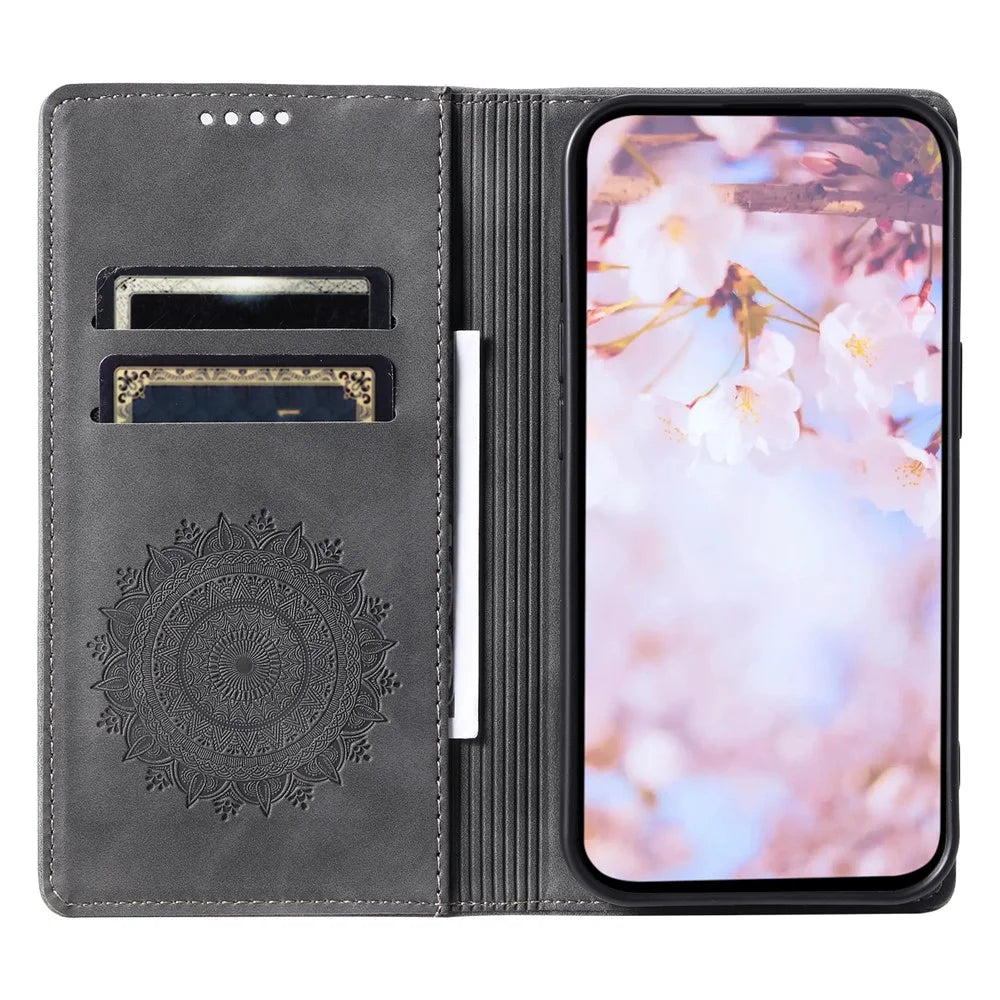 For iPhone 6 / 7 / 8 4.7 inch / SE (2022) / SE (2020) Case Imprinted Magnetic Leather Stand Phone Cover - Grey - 2