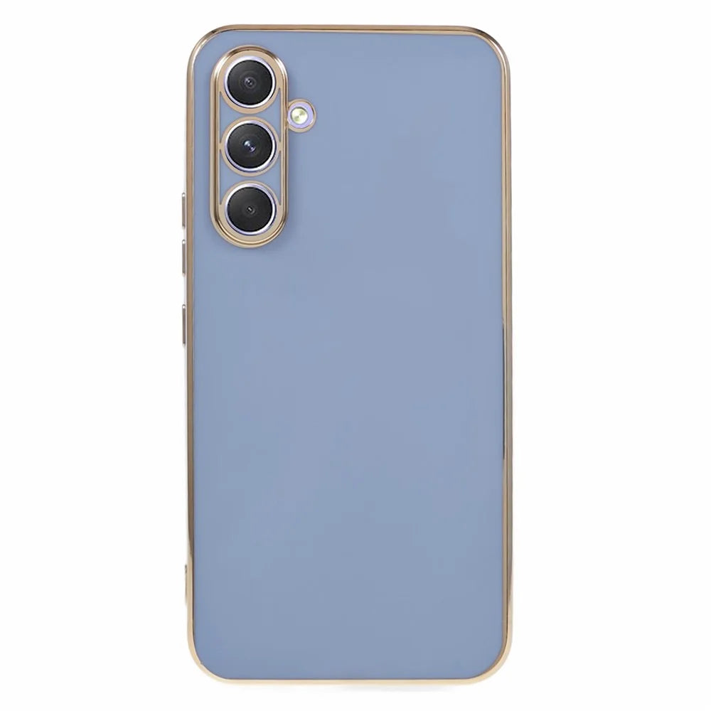 For Samsung Galaxy S24+ Case Electroplating Anti-scratch Soft TPU Phone Back Shell - Blue - 1