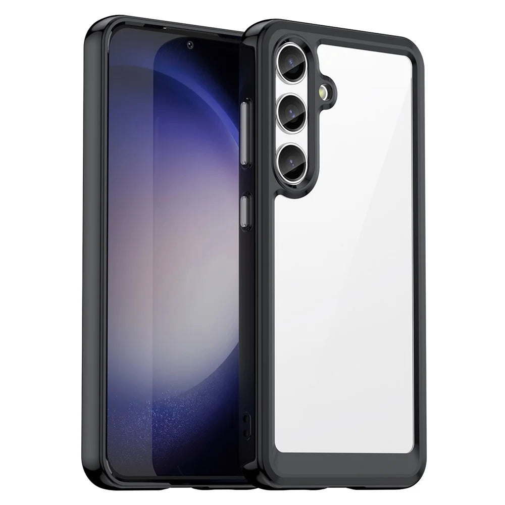For Samsung Galaxy S25+ / S24+ Case TPU + Acrylic Anti-Scratch Phone Back Protector - Black - 1