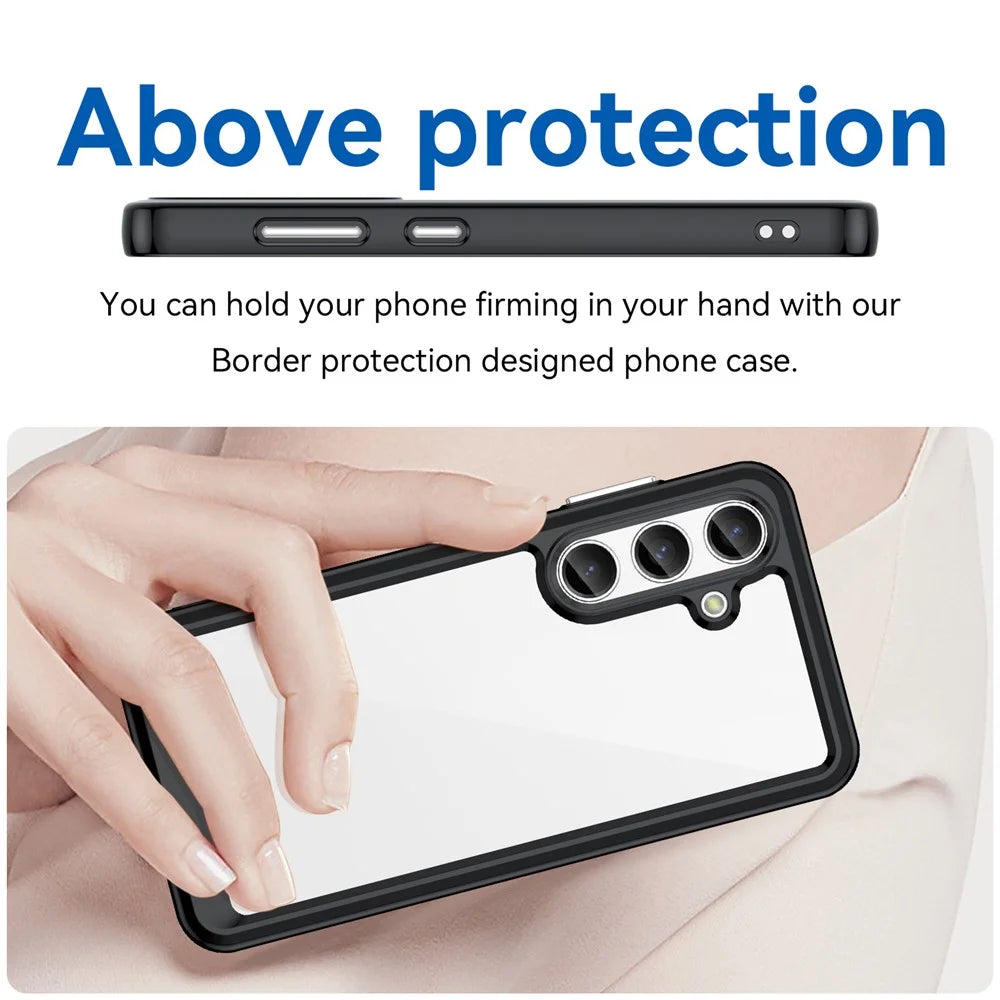For Samsung Galaxy S25+ / S24+ Case TPU + Acrylic Anti-Scratch Phone Back Protector - Black - 4
