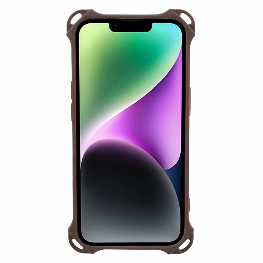 HRX Series for iPhone 14 Plus Case Reinforced Corner Card Slot TPU Cover (Precise Cutout) - Brown - 2