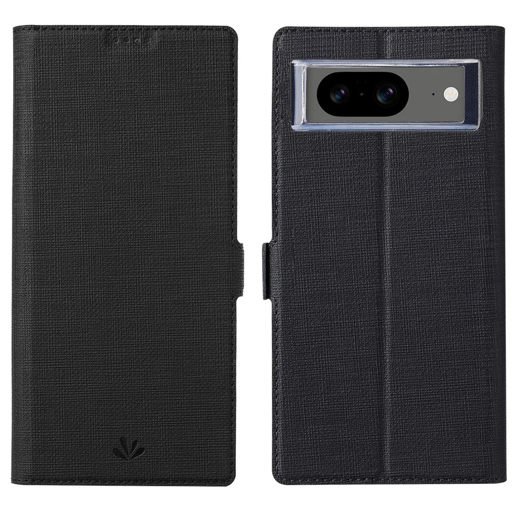 VILI DMK Series for Google Pixel 8 Case Magnetic Clasp Leather Wallet Phone Cover - Black - 1