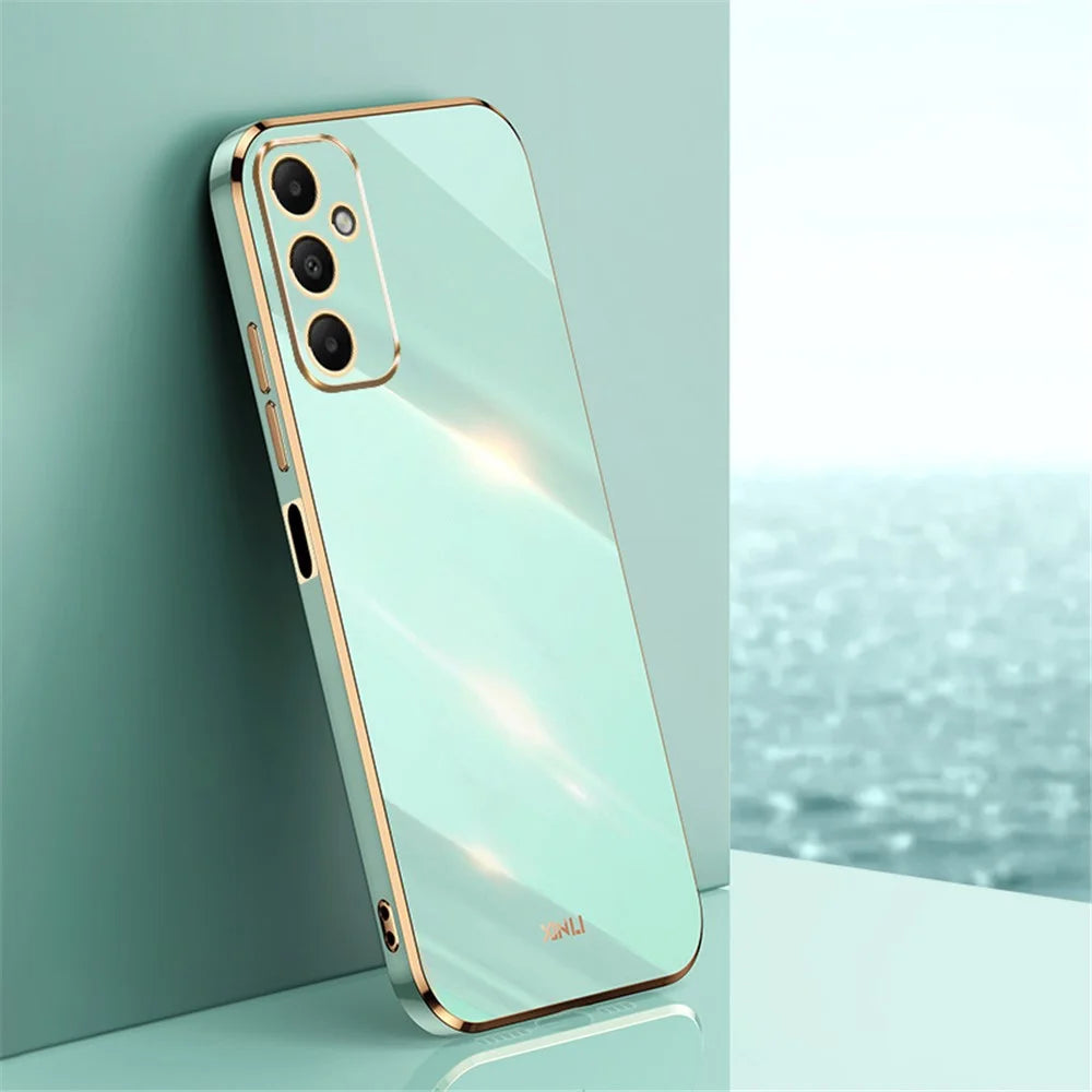 XINLI For Samsung Galaxy A05s 4G Cover Electroplated Drop-proof TPU Phone Case - Cyan - 2