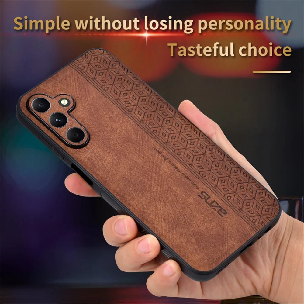 AZNS For Samsung Galaxy A05s 4G Case Slim-Fit Imprinted Pattern PU Leather+TPU Phone Cover - Brown - 4