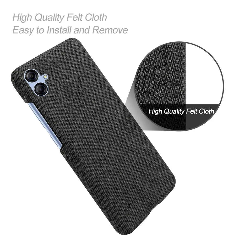 Smartphone Cover for Samsung Galaxy A05 4G Case Dustproof Cloth+PC Phone Shell - Black - 4