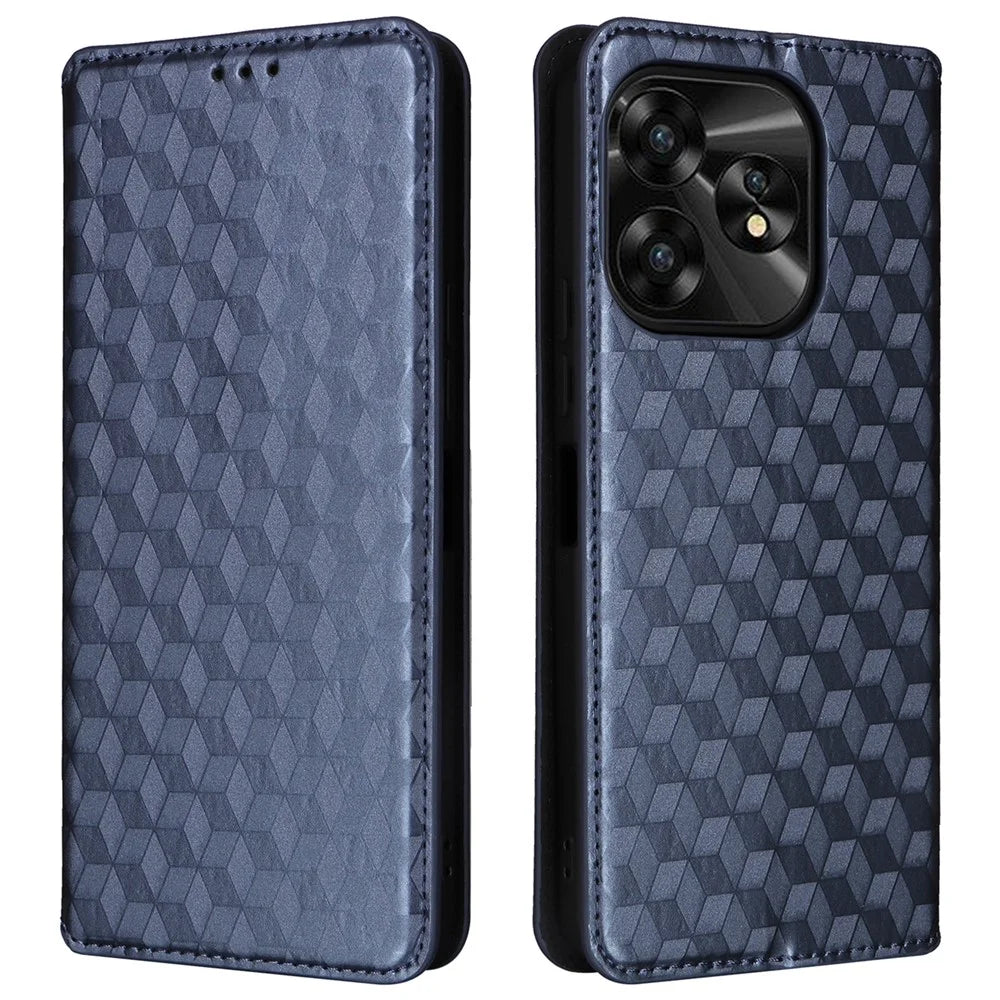 For Umidigi A15 / A15C Leather Cover Magnetic Cell Phone Case Wallet - Blue - 1
