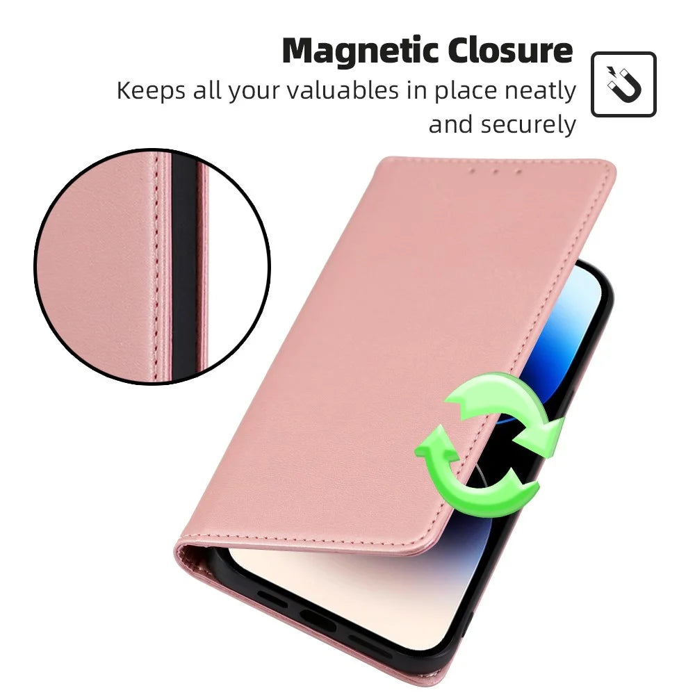 For Nothing Phone (2) Case Magnetic Auto Closing Phone Leather Cover - Rose Gold - 4