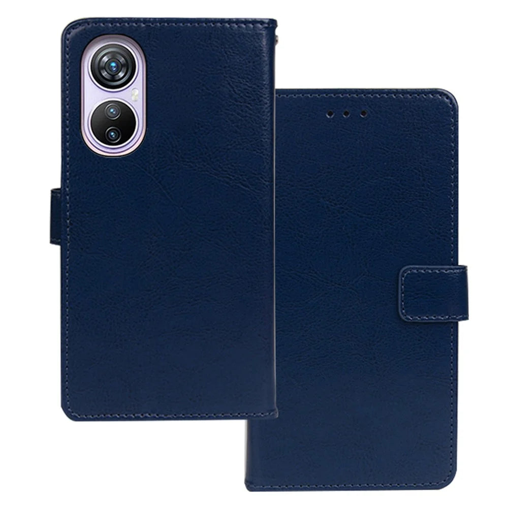 IDEWEI For Blackview A200 Pro Mobile Phone Case Wallet Stand PU Leather Anti-scratch Cover - Blue - 1