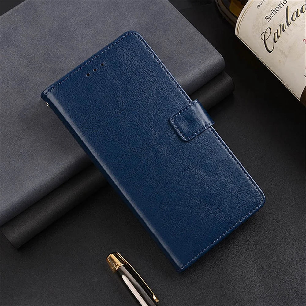 IDEWEI For Oukitel C36 Phone Case Wallet Stand PU Leather Anti-scratch Cover - Blue - 4