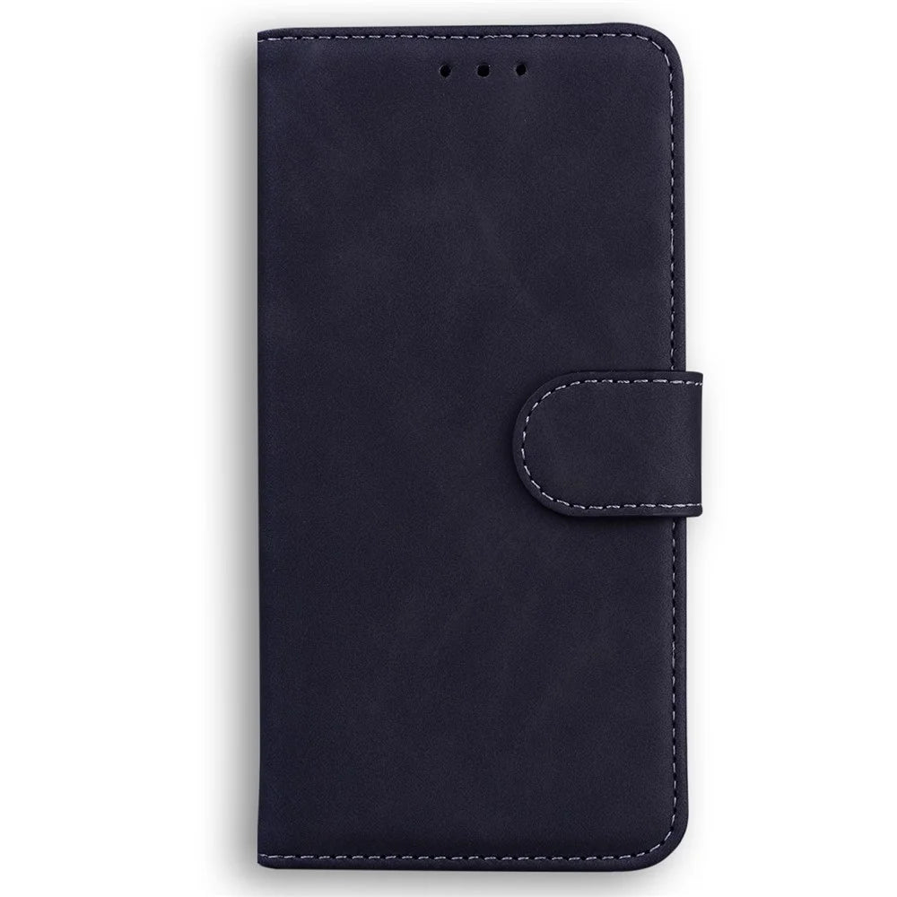 For Samsung Galaxy S24 Case Phone Shell Wallet Solid Color PU Leather Mobile Phone Cover - Black - 6