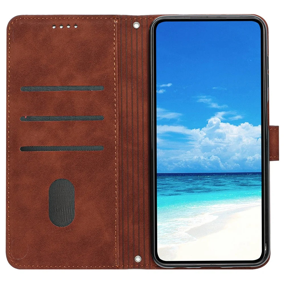 For Sony Xperia 5 V Phone Case Stand PU Leather Wallet Mobile Phone Cover - Brown - 2