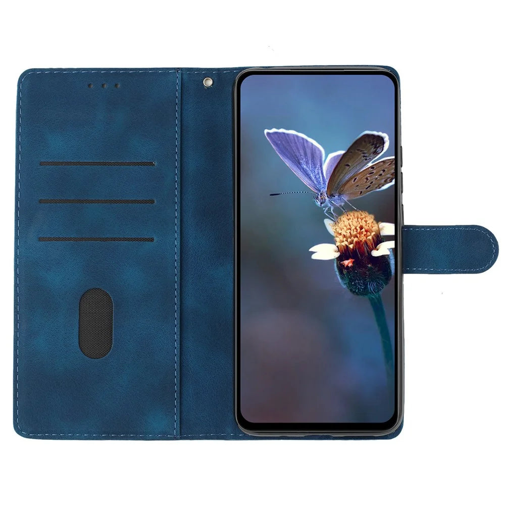 For Samsung Galaxy S24 Ultra Case PU Leather Stand Phone Cover Magnetic Phone Shell Wallet - Blue - 3