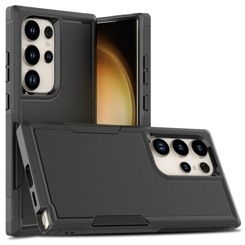 For Samsung Galaxy S24 Ultra Case Slim Hard PC+TPU Phone Protective Cover - Black - 1