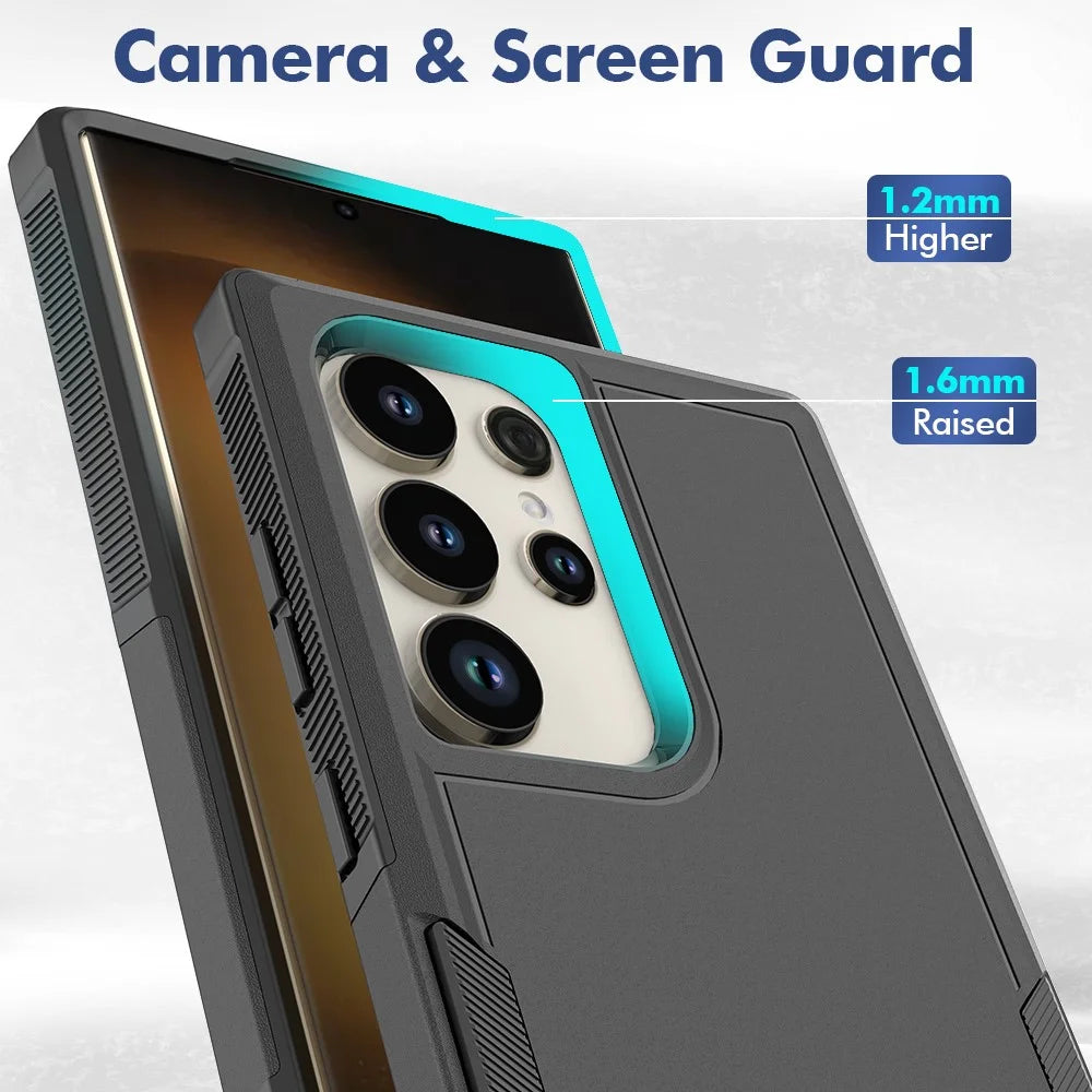 For Samsung Galaxy S24 Ultra Case Slim Hard PC+TPU Phone Protective Cover - Black - 2