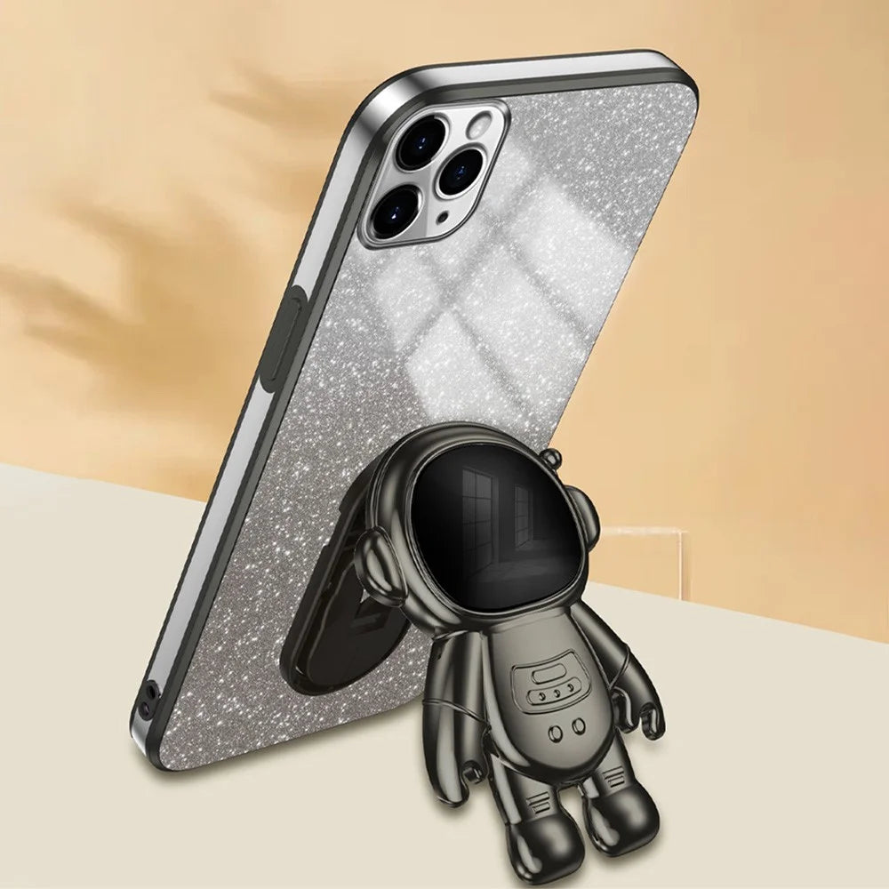 For iPhone 11 Pro Case Anti-Scratch Kickstand PC+TPU Cell Phone Cover - Black - 2